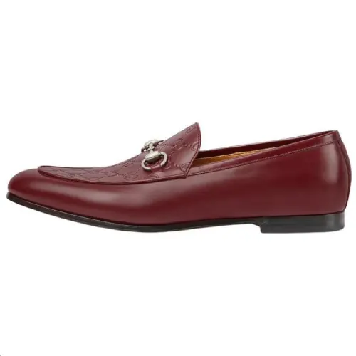 GUCCI Horsebit Leather Loafers Men's Red
