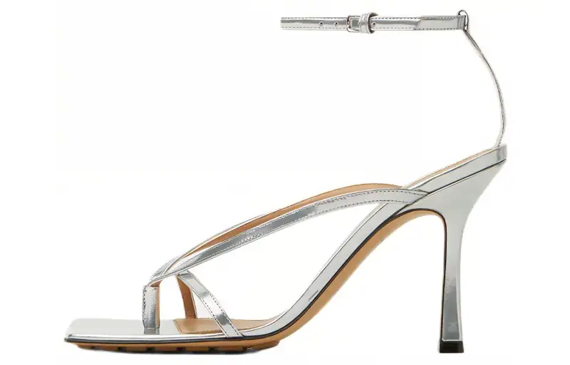Bottega Veneta Stretch One Strap Sandals 9cm Women's Silver