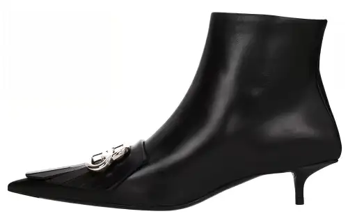 Balenciaga Knife Leather Ankle Boots 3.5cm Women's Black