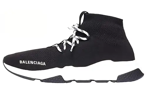 Balenciaga Speed 1.0 Lace Up Sneakers 'Black White' Women's