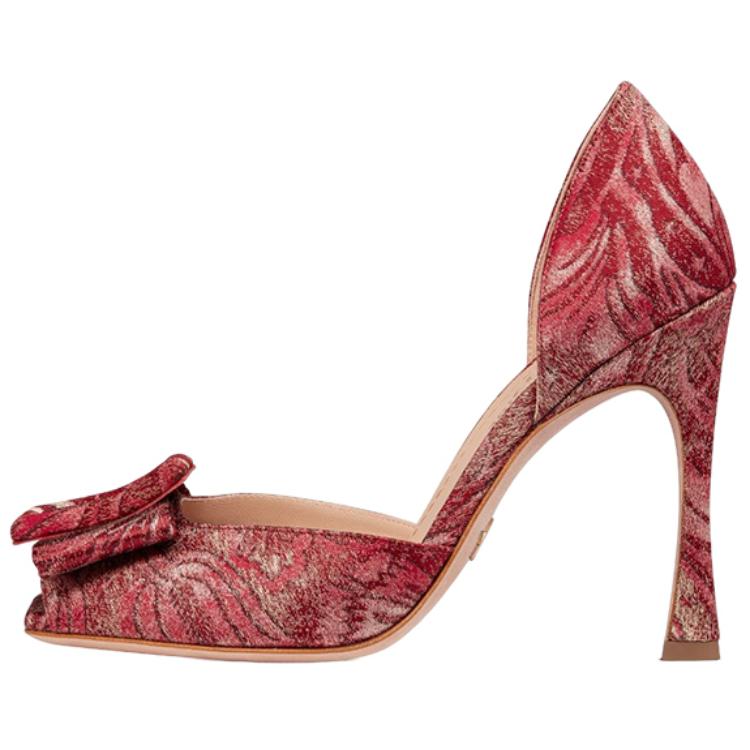 DIOR Idylle Fabric Fashion Sandal Women's Cherry Red