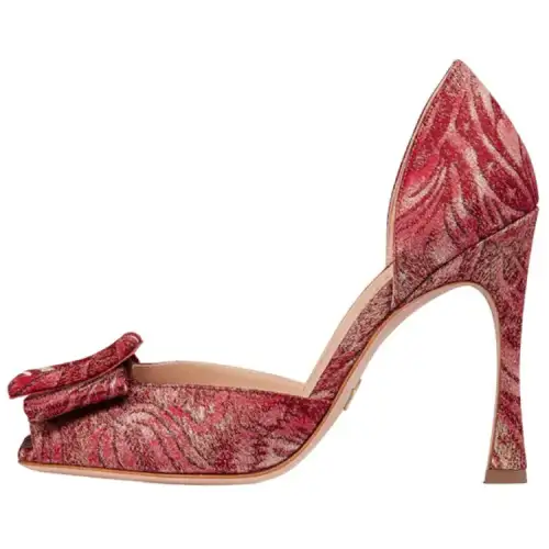 DIOR Idylle Fabric Fashion Sandal Women's Cherry Red