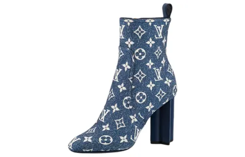 LOUIS VUITTON Silhouette Ankle Boots Women's Blue