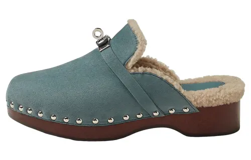 HERMES Carlotta Closed Toe Slippers Women's Light Blue