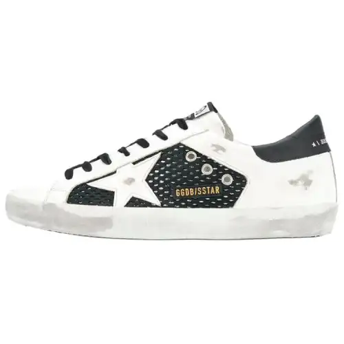 Golden Goose Super Star Skateboard Shoes Men's Low Top Black/White