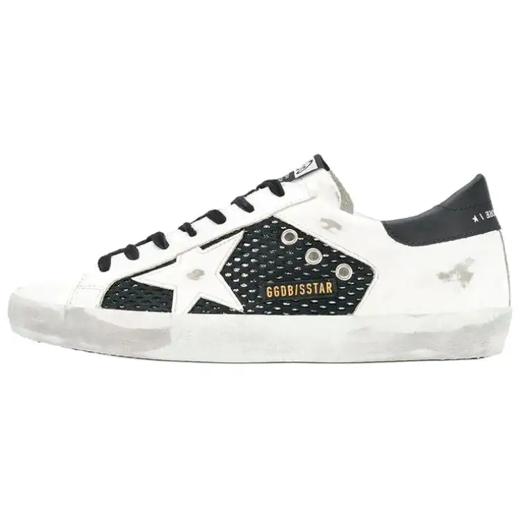 Golden Goose Super Star Skateboard Shoes Men's Low Top Black/White