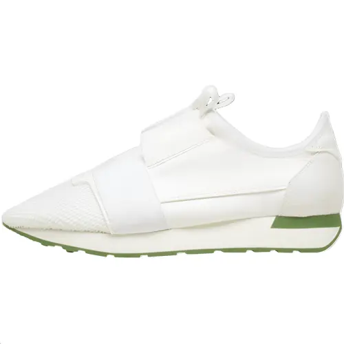 Balenciaga Runner Race Leather Low top Casual Shoes Men's White