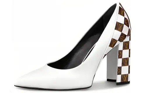 LOUIS VUITTON Matchmake Chunky Heel High Heels Women's White