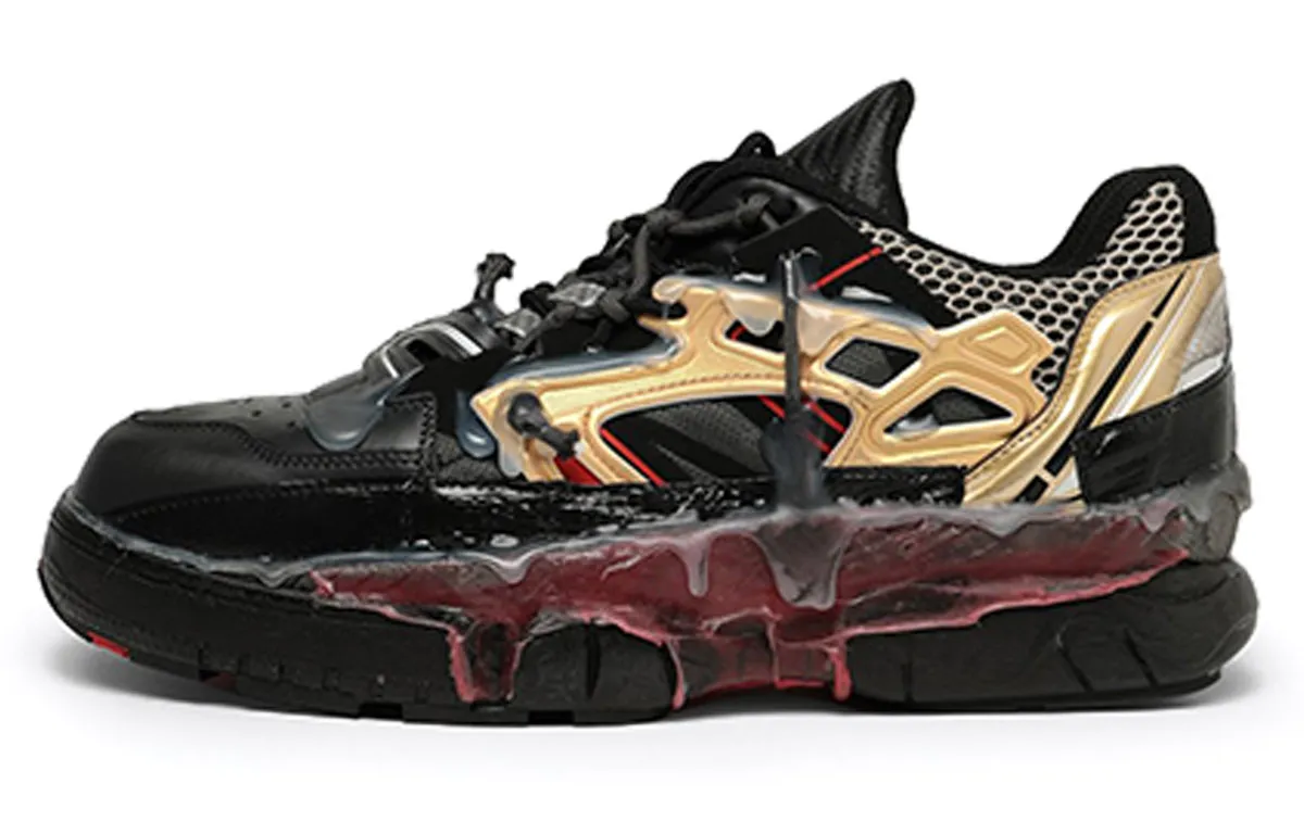 Maison Margiela Replica Fusion Low top Low top Stylish Skateboarding Shoes Men's Black Distressed