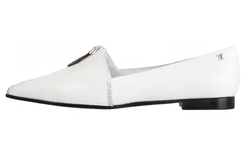 LOUIS VUITTON Zippy Leather Casual Shoes Women's White