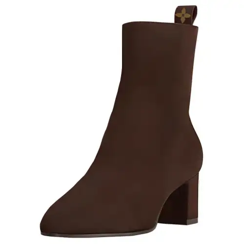 LOUIS VUITTON Donna Calfskin Ankle Boots 5.5cm Women's Brown