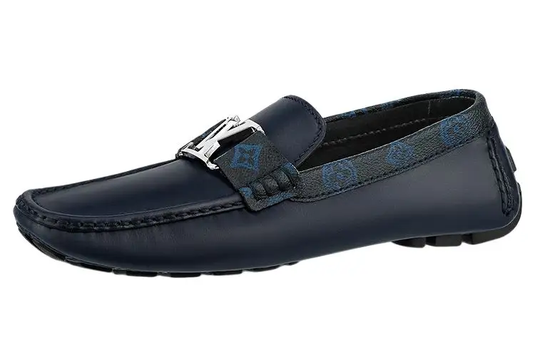 LOUIS VUITTON Lv Monte Carlo Moccasin Shoes 'Navy With Monogram Collar'