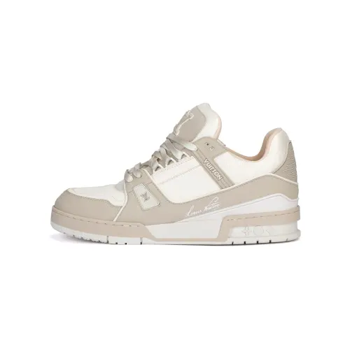 LOUIS VUITTON Trainer Cow Leather Low top Skateboard Shoes Unisex Light Green