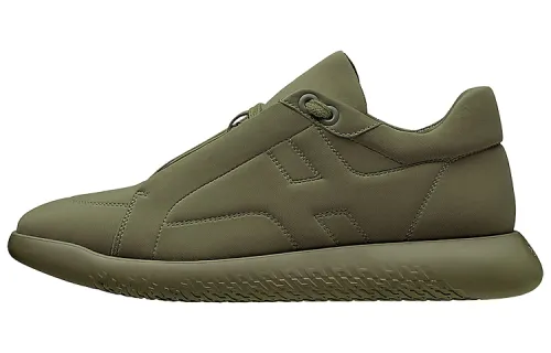 HERMES Avatar Low top Casual Shoes Men's Olive Green