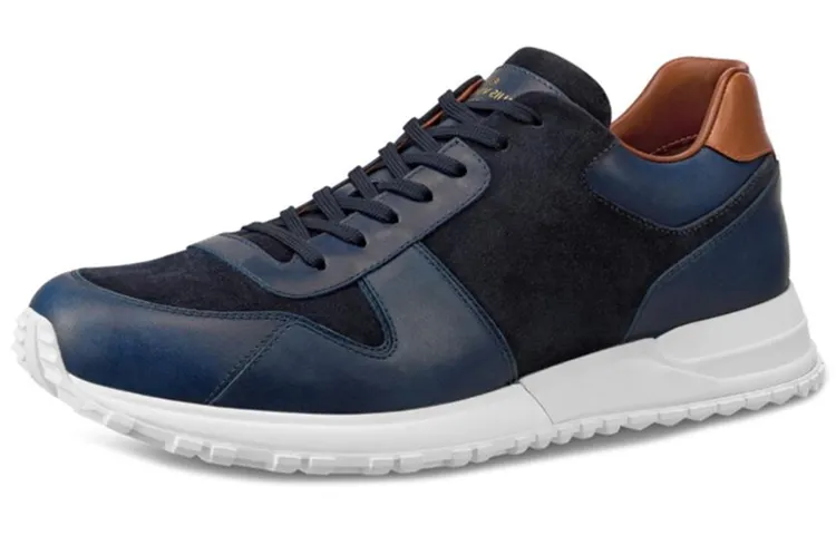 LOUIS VUITTON Run Away Cow Leather Low top Sports Men's Dark Blue