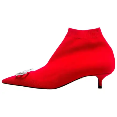 Balenciaga Fabric Ankle Boots Women's Red