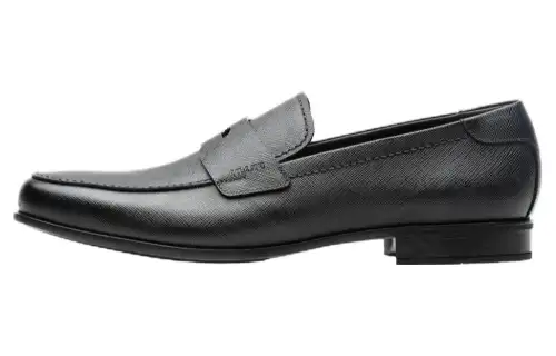 PRADA Saffiano Leather Casual Shoes Men's Black