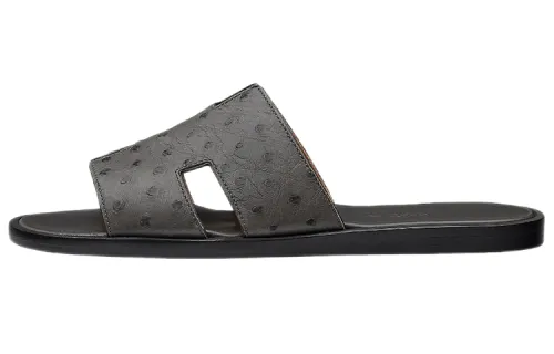 HERMES Oran Slide Slippers Men's Black