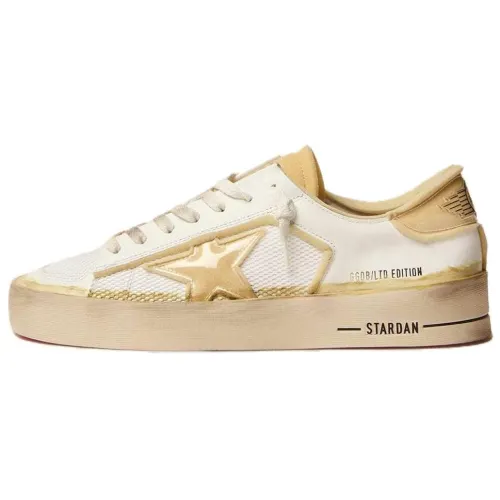 Golden Goose Stardan Athleisure Low top Stylish Skateboarding Shoes · Women's White Brown