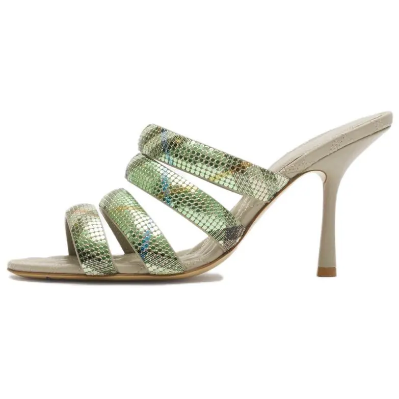 Burberry Mews Slide Slippers 9cm Women's Cyan