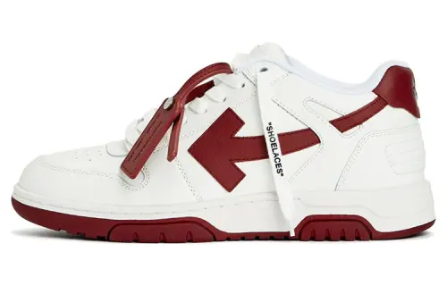 OFF WHITE Out Of Office Leather Sneakers 'White Burgundy'
