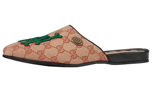 GUCCI Closed Toe Slippers Women's Brown