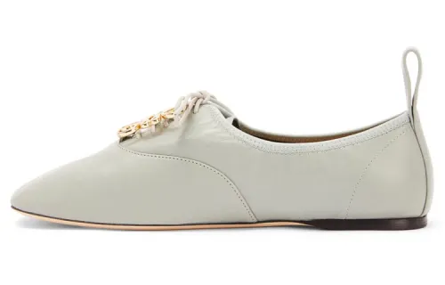 LOEWE Leather Flat Shoes Women's Casual Shoes Women's Gray