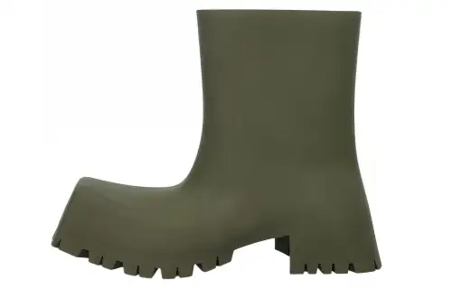 Balenciaga Trooper Rubber Boot Dark Green Women's
