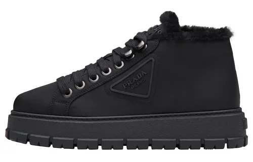 PRADA High top Canvas Shoes Women's Black