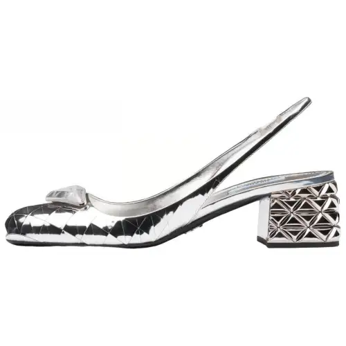 PRADA Wedge Heel High Heels Women's Silver