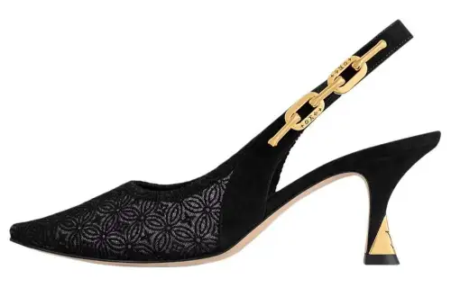 LOUIS VUITTON Slim Heel High Heels 6.5cm Women's Black