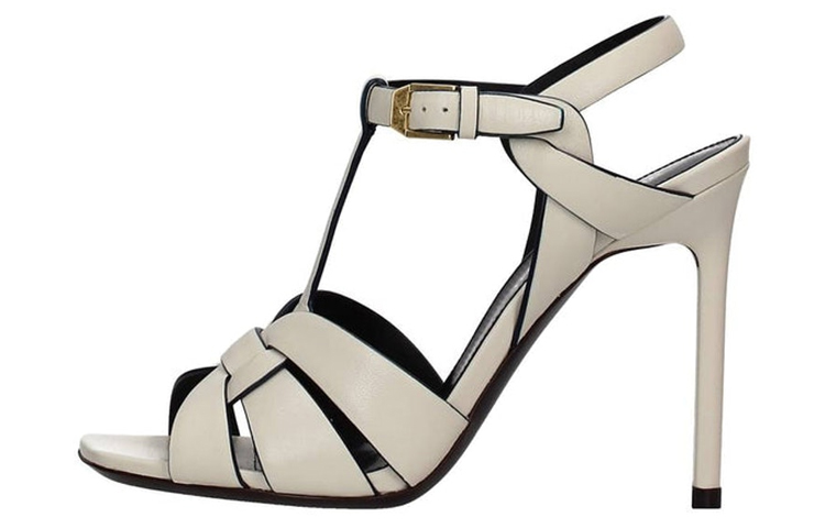 SAINT LAURENT Tribute One Strap Sandals Women's Beige