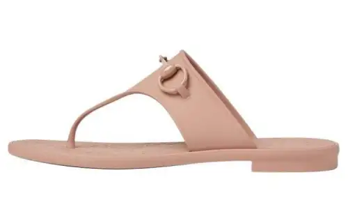 GUCCI Horsebit Rubber Sole Flip Flops Women's Pink