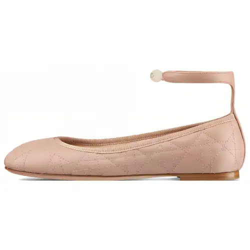 DIOR Cow Leather Women's Casual Shoes Women's Nude