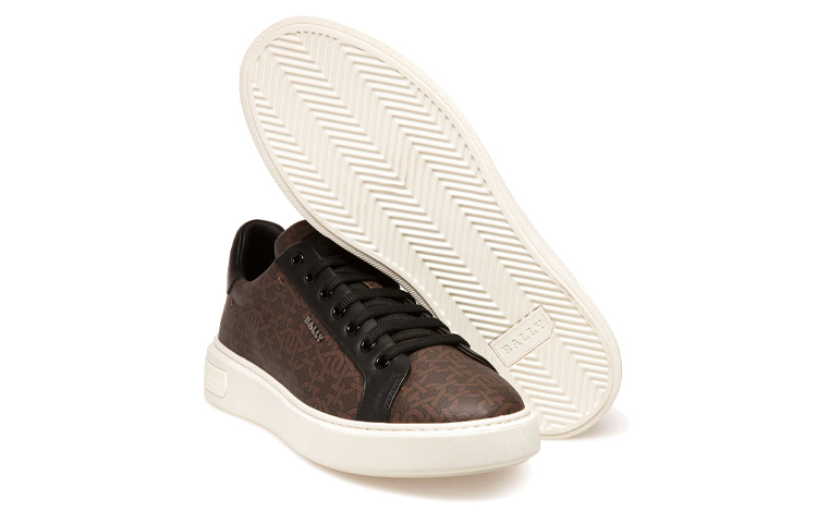 BALLY Fabric Low top Skateboard Shoes Men's Brown