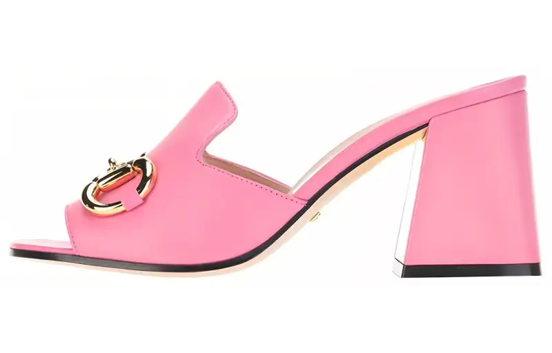 GUCCI Horsebit Slide Slippers Women's Pink