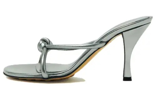 Bottega Veneta Blink Slide Slippers 7cm Women's Silver