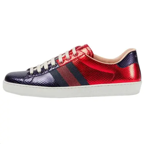Gucci Ace Metallic Snakeskin