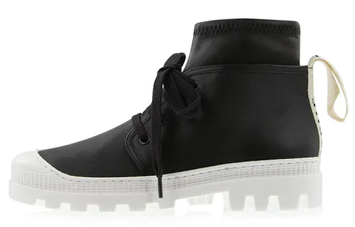 LOEWE Leather High top Stylish Skateboarding Shoes Women's Black