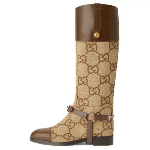 GUCCI Leather Knee high Boots Women's Brown
