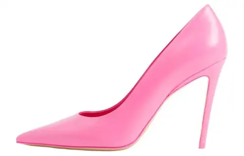 Burberry Leather Slim Heel High Heels 10cm Women's Pink
