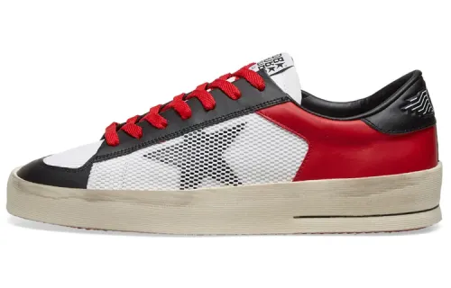 Golden Goose Stardan Skateboard Shoes Men's Low Top White/Red/Black