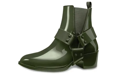 LOUIS VUITTON Rhapsody Short Chelsea Boots Women's Army Green