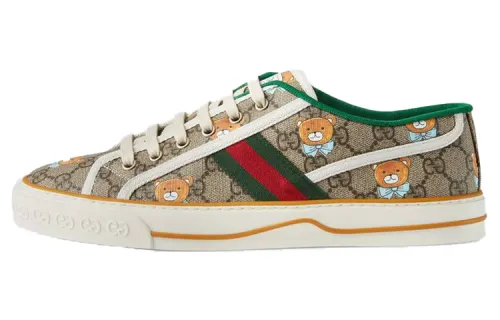 Kai x GUCCI Tennis 1977 Low top Stylish Skateboarding Shoes Men's Brown