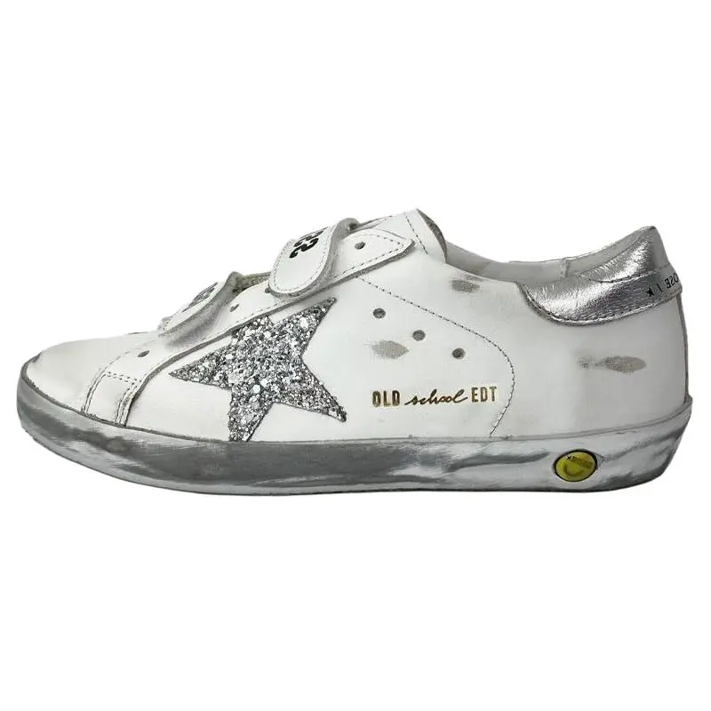 Golden Goose Old School Low top Stylish Skateboarding Shoes Women's White Silver