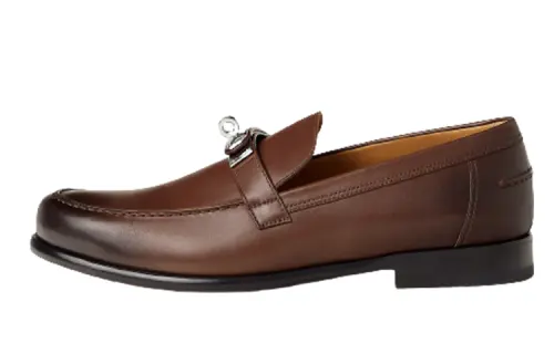 HERMES Destin Loafers Men's Brown