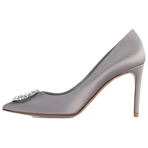 LOUIS VUITTON Met Slim Heel High Heels 9cm Women's Gray