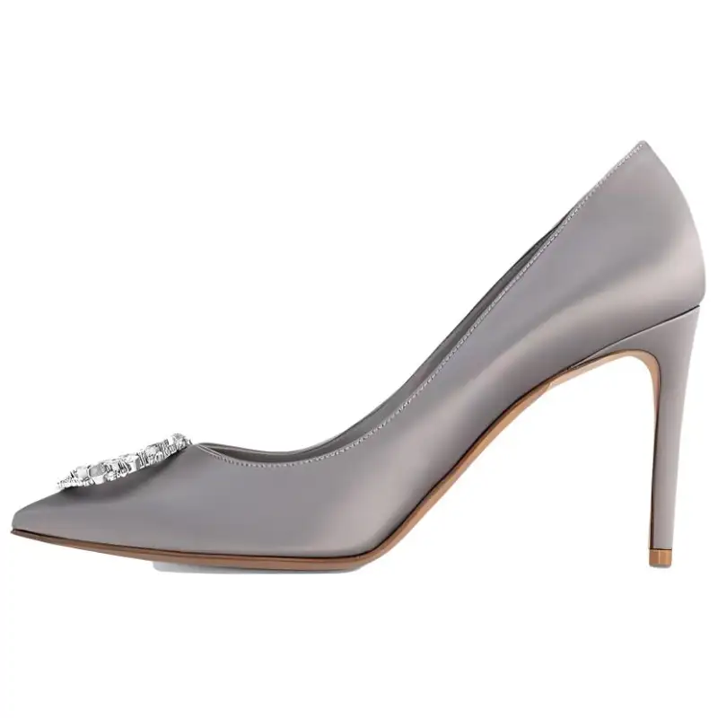 LOUIS VUITTON Met Slim Heel High Heels 9cm Women's Gray
