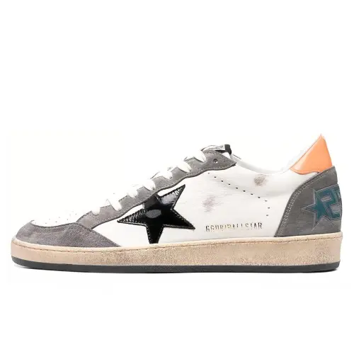 Golden Goose Ball Star Low top Stylish Skateboarding Shoes Men's White Gray Distressed