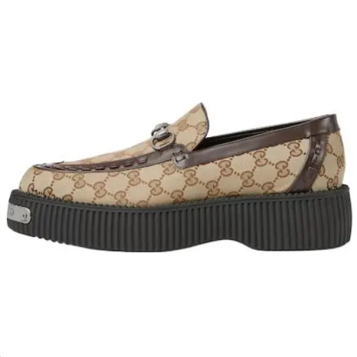 Gucci Horsebit Creeper Loafer 'GG Canvas - Beige Ebony'